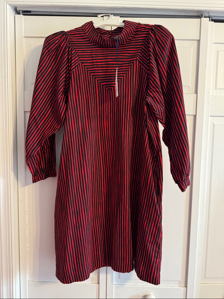 Clare V Brigitte Dress In Black & Poppy